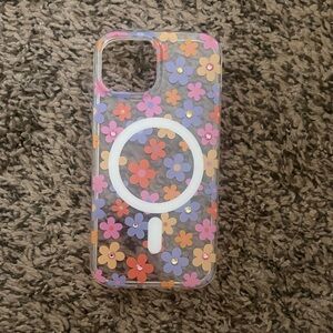 Floral Clear Phone Case with MagSafe for Iphone 13/14